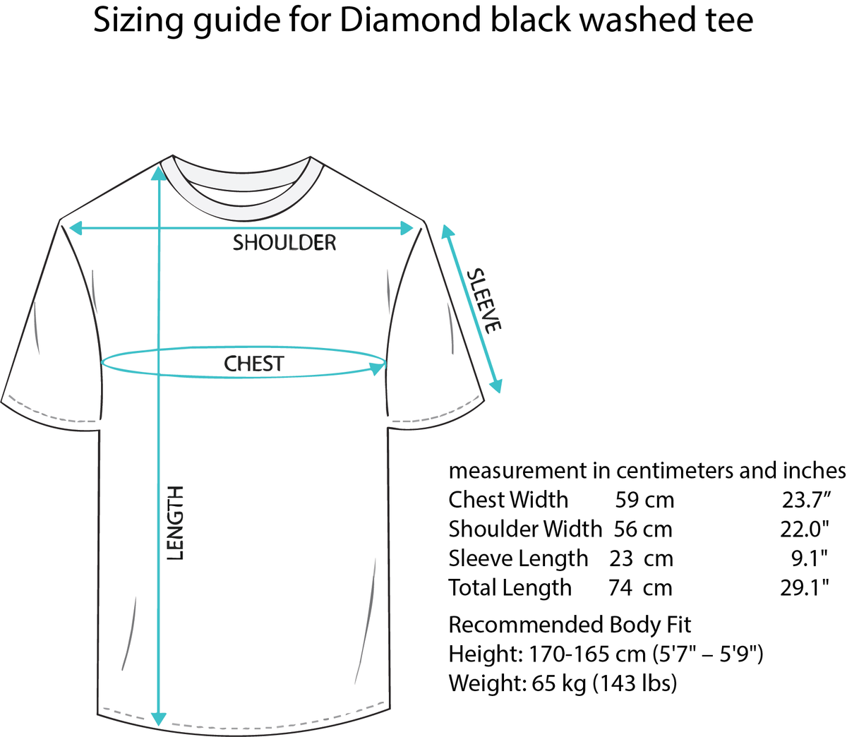 Diamond black washed tee
