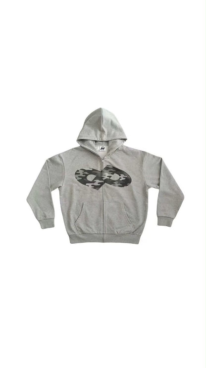 Camo grey zipup hoodie