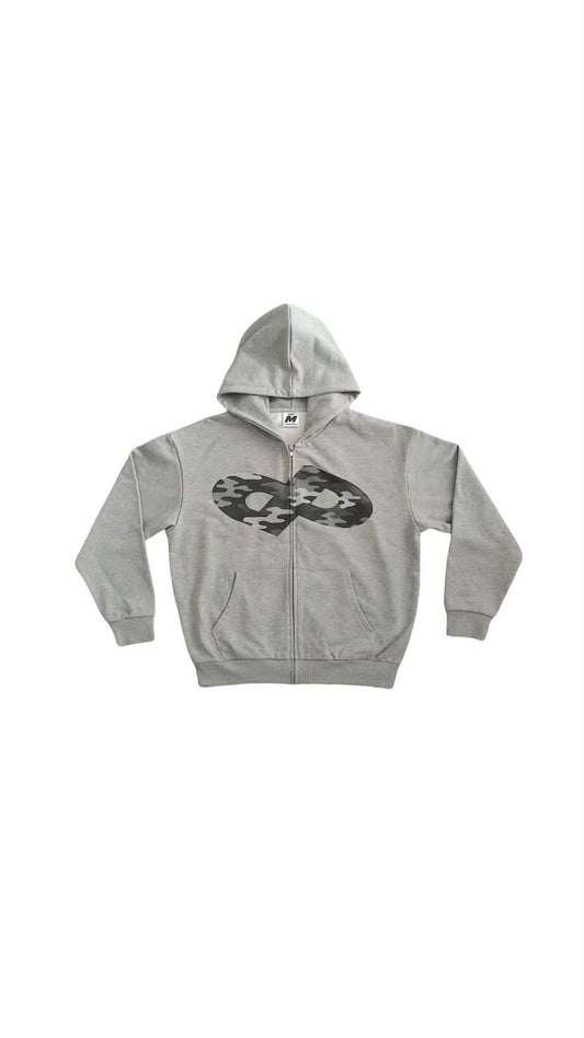 Camo grey zipup hoodie